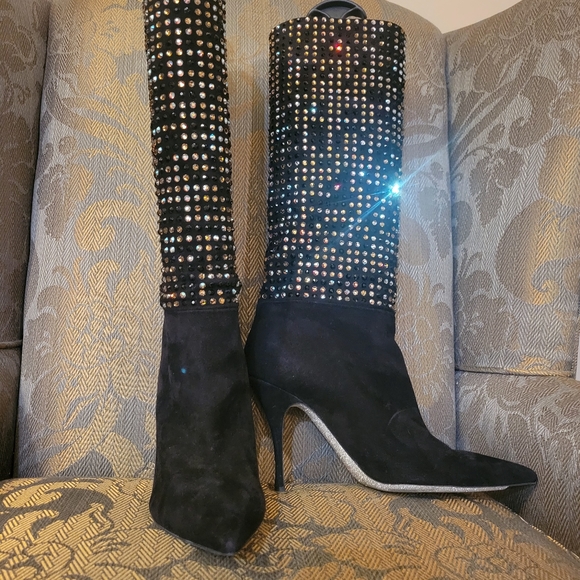 Rene Caovilla Beaded Knee Boots - Picture 3 of 4